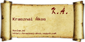 Krasznai Ákos névjegykártya